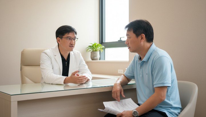 醫師正在解析專業的自律神經治療方案 診所環境提供舒適的自律神經治療空間 醫療科技設備輔助自律神經治療之成效 專業營養評估優化自律神經治療結果