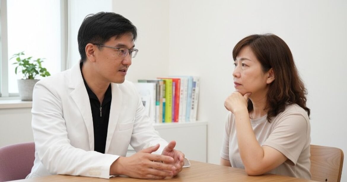 V臉療程的效果示範圖片，展示治療前後臉型的變化，光線柔和，背景簡約。